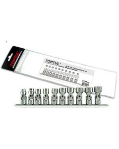 TOPTUL - Комплект раздвижени вложки на релса, 10 бр.