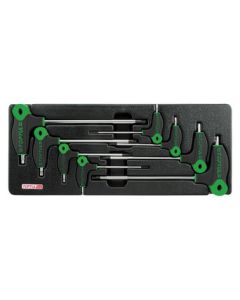 TOPTUL - Комплект Г-образни торксове с отвор (дръжки) 8 бр.