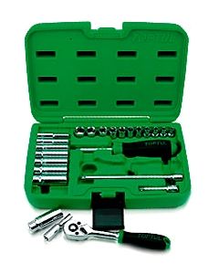 TOPTUL - Комплект тресчотка и вложки 24 бр., 1/4“