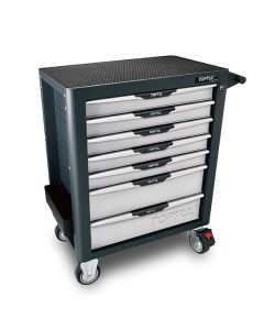 GE-26109 - Инструментална количка 7 отделения, 5 оборудвани, сива