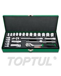 TOPTUL - Комплект 3/8“ тресчотка, вложки дванадесетостен 6-24 mm