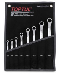 TOPTUL - Комплект звездогаечни ключове тип лула, матирани, 8 броя.