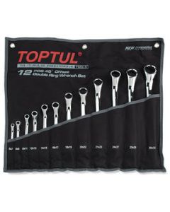 TOPTUL - Комплект звездогаечни ключове тип лула, матирани, 12 бр.